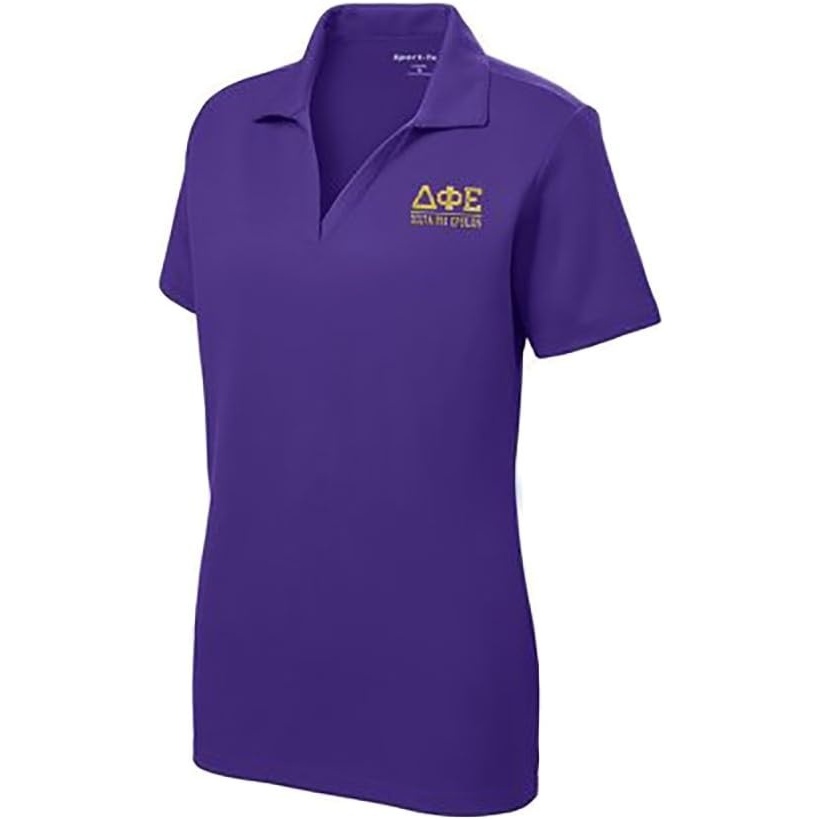 image:imageDelta Phi Epsilon DPHIE Greek Letter Polo ShirtsPurple