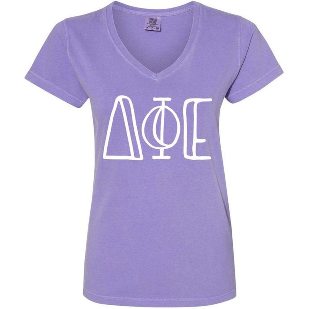 image:imageDelta Phi Epsilon DPHIE VNeck TShirtViolet