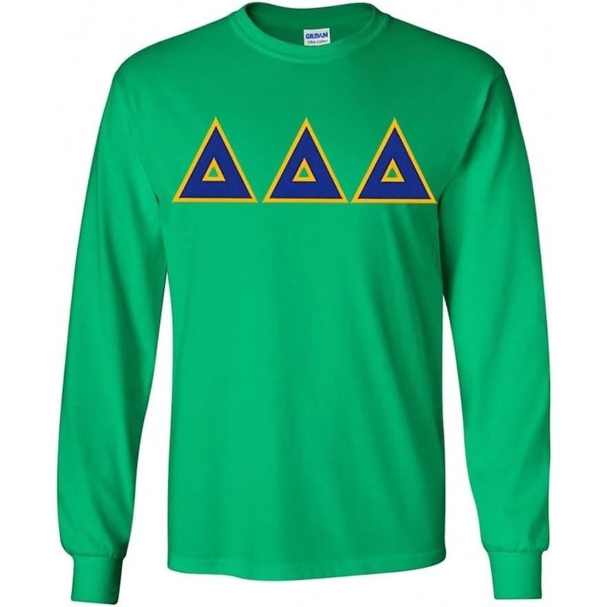 image:imageGreekgear Delta Delta Delta Lettered Long Sleeve TeeIrish Green