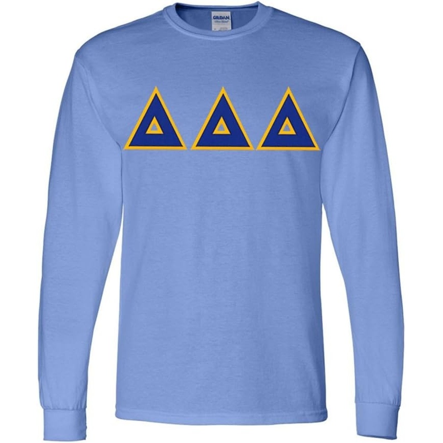 image:imageGreekgear Delta Delta Delta Lettered Long Sleeve TeeLight Blue