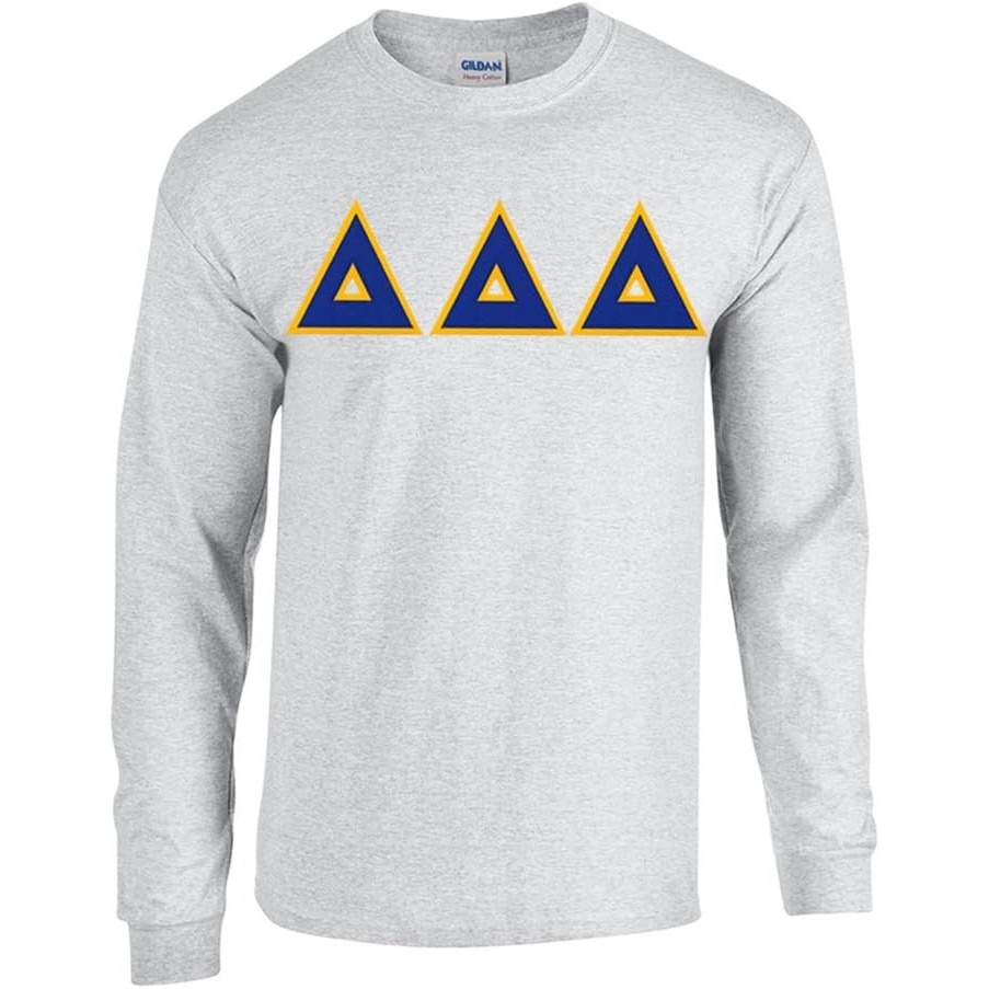 image:imageGreekgear Delta Delta Delta Lettered Long Sleeve TeeSports Grey