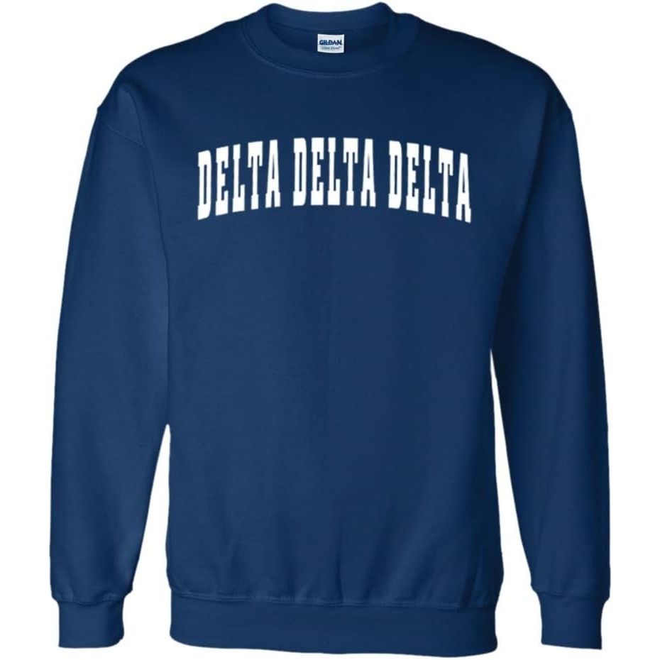 image:imageGreekgear Delta Delta Delta Letterman SweatshirtNavy Blue
