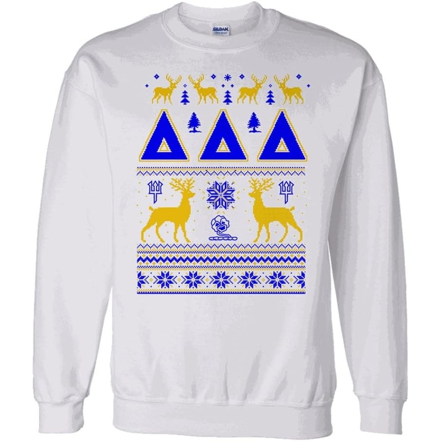 image:imageGreekgear Delta Delta Delta Ugly Christmas Sweater Crewneck SweatshirtWhite