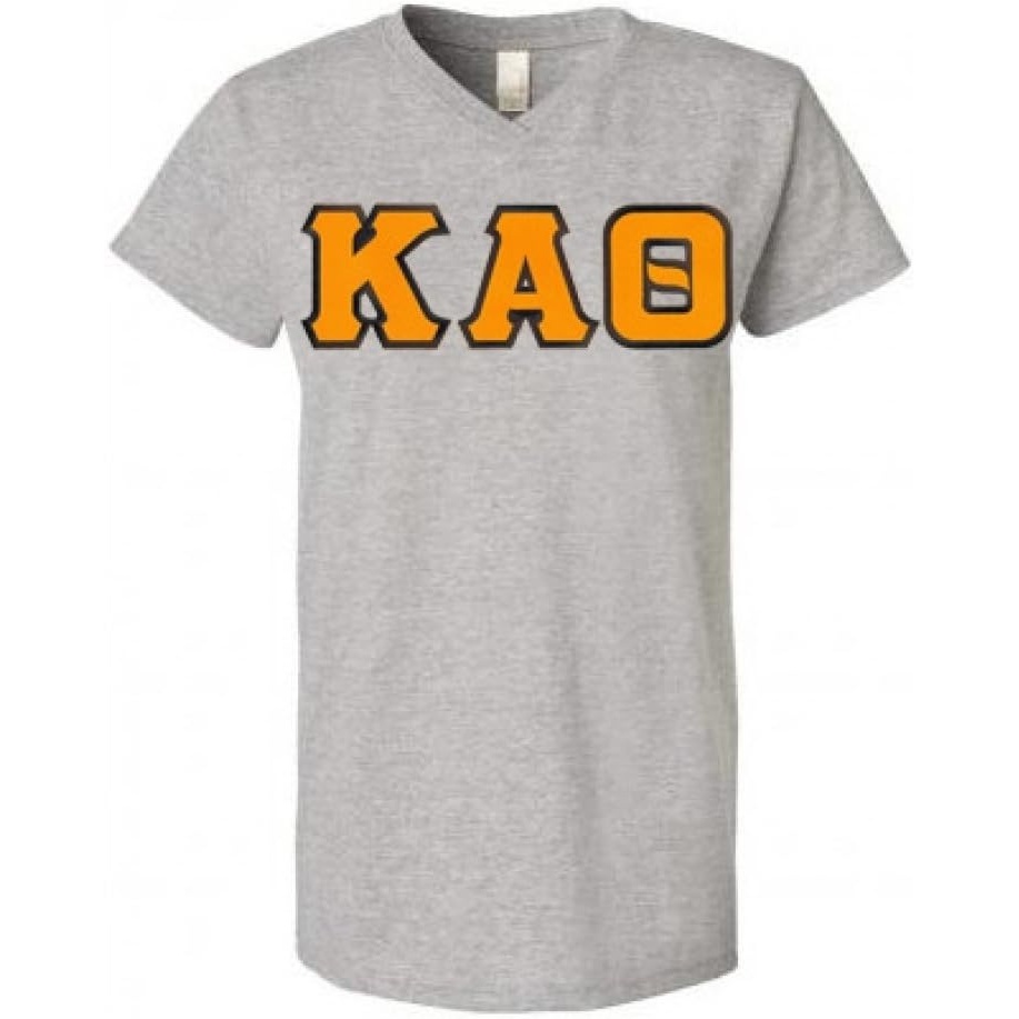 image:imageKappa Alpha Theta Lettered V Neck TeeHeathered Nickel