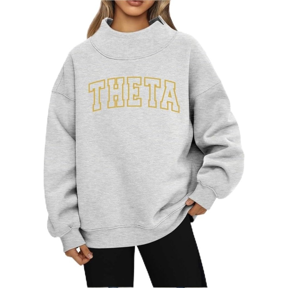 image:imageKappa Alpha Theta Lightweight Varsity Mockneck SweatshirtLight Grey