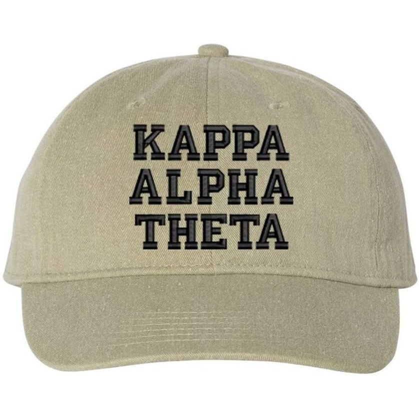 image:imageKappa Alpha Theta Pigment Dyed Baseball CapGrey WBlack Thread Color