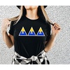 Delta Delta Delta Two Tone Greek Lettered T-Shirt(Black)