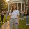 Greekgear Women’s Delta Phi Epsilon DPHIE Lettered Thigh Sweatpants(Sports Grey)