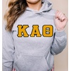 Kappa Alpha Theta Lettered Hooded Sweatshirt(Sports Grey)