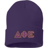 Delta Phi Epsilon DPHIE Big Greek Lettered Knit Cap(Purple)