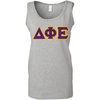 Delta Phi Epsilon DPHIE Lettered Ladies Tank Top(Grey)