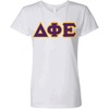 Delta Phi Epsilon Lettered V Neck Tee(Bright White)