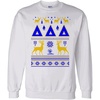 Greekgear Delta Delta Delta Ugly Christmas Sweater Crewneck Sweatshirt(White)