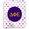 Greekgear Delta Phi Epsilon DPHIE Hearts Sherpa Lap Blanket