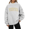 Kappa Alpha Theta Lightweight Varsity Mockneck Sweatshirt(Light Grey)