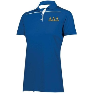 Delta Delta Delta Greek Letter Defer Polo(Navy/Gold)