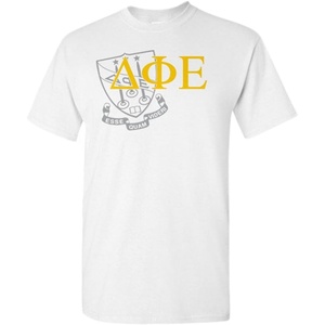 Delta Phi Epsilon DPHIE Greek Crest T-Shirt(Light Grey)