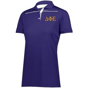 Delta Phi Epsilon Greek Letter Defer Polo(Navy/Gold)