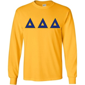 Greekgear Delta Delta Delta Lettered Long Sleeve Tee(Gold)