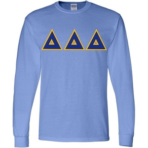 Greekgear Delta Delta Delta Lettered Long Sleeve Tee(Light Blue)