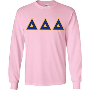Greekgear Delta Delta Delta Lettered Long Sleeve Tee(Light Pink)