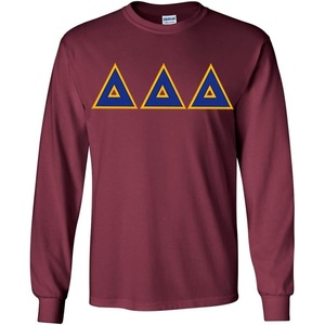 Greekgear Delta Delta Delta Lettered Long Sleeve Tee(Maroon)