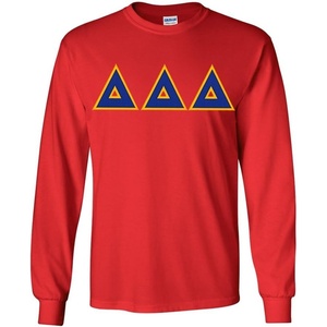Greekgear Delta Delta Delta Lettered Long Sleeve Tee(Red)