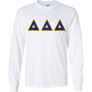 Greekgear Delta Delta Delta Lettered Long Sleeve Tee(White)