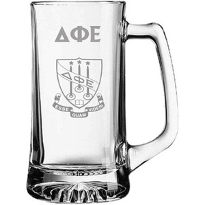 Greekgear Delta Phi Epsilon DPHIE Glass Engraved Mug Transparent