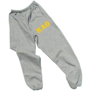 Greekgear Women’s Kappa Alpha Theta Lettered Thigh Sweatpants(Sports Grey)