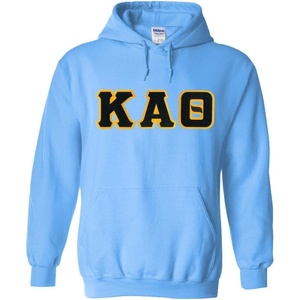 Kappa Alpha Theta Lettered Hooded Sweatshirt(Light Blue)