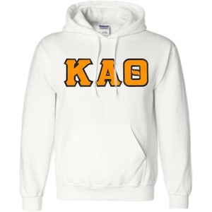 Kappa Alpha Theta Lettered Hooded Sweatshirt(White)
