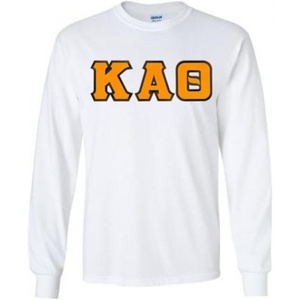 Kappa Alpha Theta Lettered Long Sleeve Tee(White)