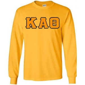 Kappa Alpha Theta Lettered Long Sleeve Tee(Yellow)