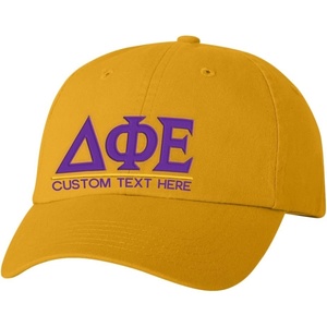 Personalized Delta Phi Epsilon DPHIE Greek Line Hat(Gold)