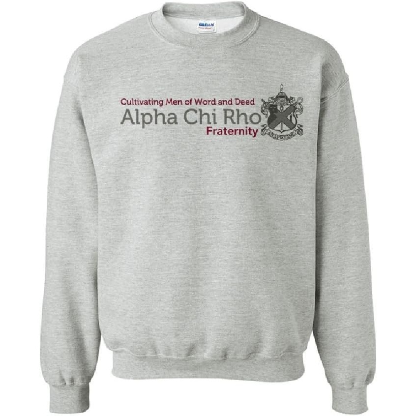 image:imageGreekgear Alpha Chi Rho Logo Crewneck SweatshirtSports Grey