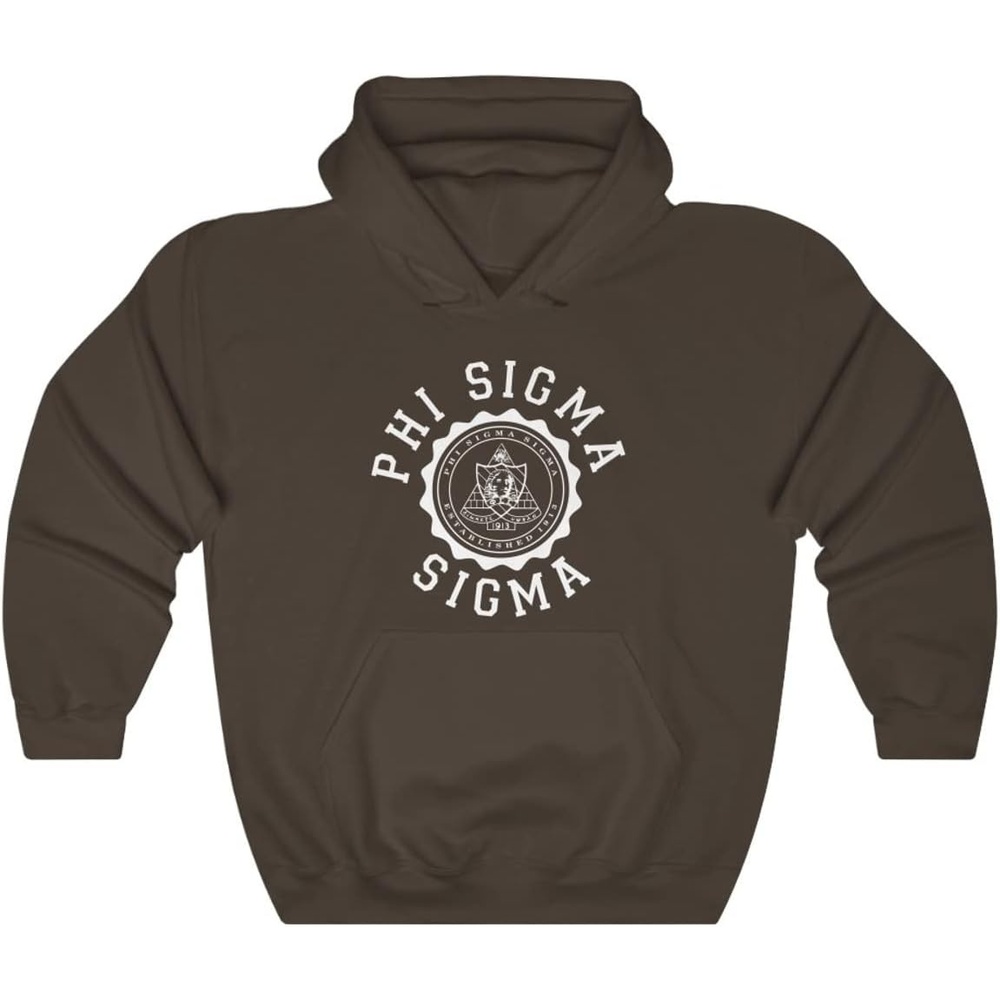 image:imageGreekgear Phi Sigma Sigma Unisex College Seal HoodieDark Chocolate