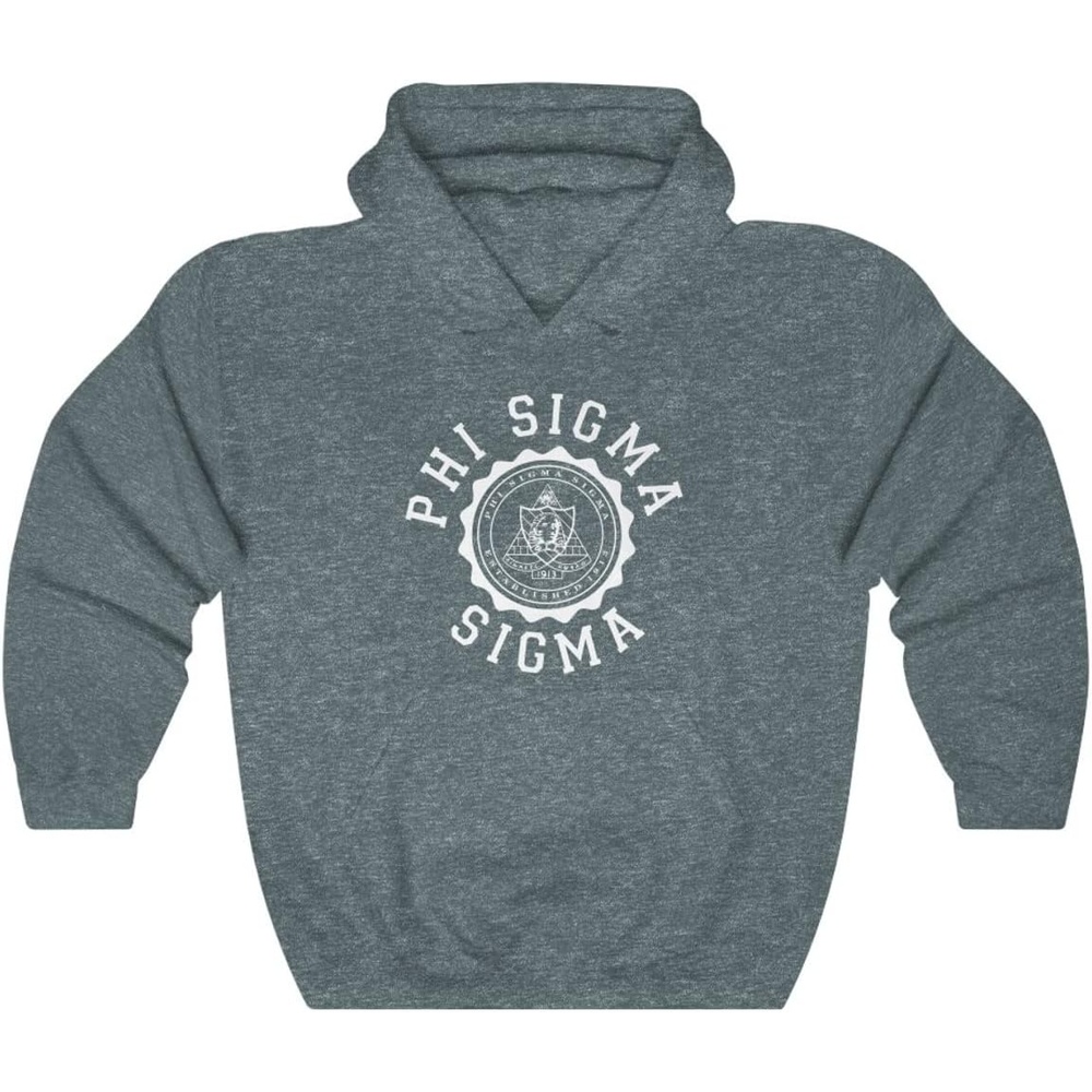 image:imageGreekgear Phi Sigma Sigma Unisex College Seal HoodieDark Heather