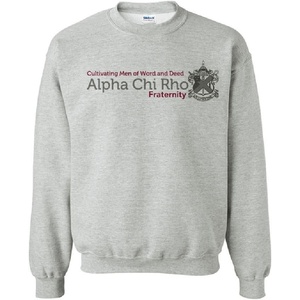 Greekgear Alpha Chi Rho Logo Crewneck Sweatshirt(Sports Grey)