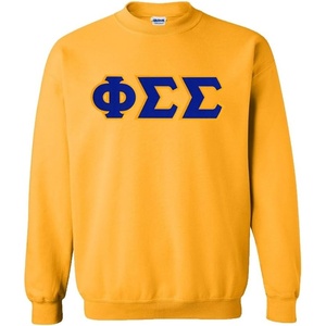 Greekgear Phi Sigma Sigma Lettered Crewneck(Athletic Gold)