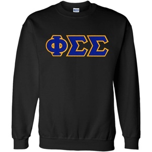 Greekgear Phi Sigma Sigma Lettered Crewneck(Black)