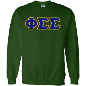 Greekgear Phi Sigma Sigma Lettered Crewneck(Forest Green)