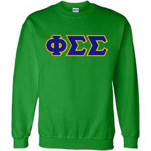 Greekgear Phi Sigma Sigma Lettered Crewneck(Irish Green)