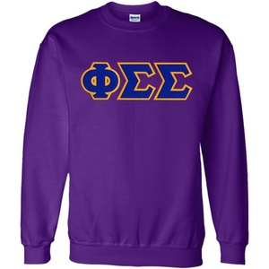 Greekgear Phi Sigma Sigma Lettered Crewneck(Purple)