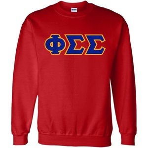 Greekgear Phi Sigma Sigma Lettered Crewneck(Red)