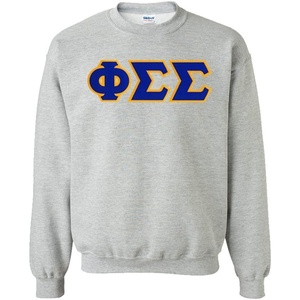 Greekgear Phi Sigma Sigma Lettered Crewneck(Sports Grey)