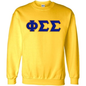 Greekgear Phi Sigma Sigma Lettered Crewneck(Yellow)