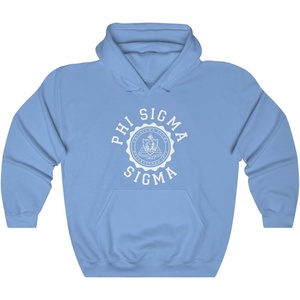Greekgear Phi Sigma Sigma Unisex College Seal Hoodie(Carolina Blue)