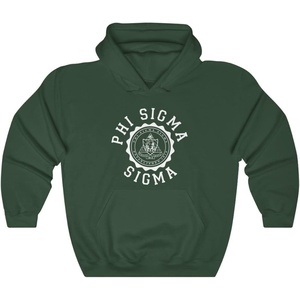 Greekgear Phi Sigma Sigma Unisex College Seal Hoodie(Forest Green)