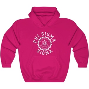 Greekgear Phi Sigma Sigma Unisex College Seal Hoodie(Heliconia)